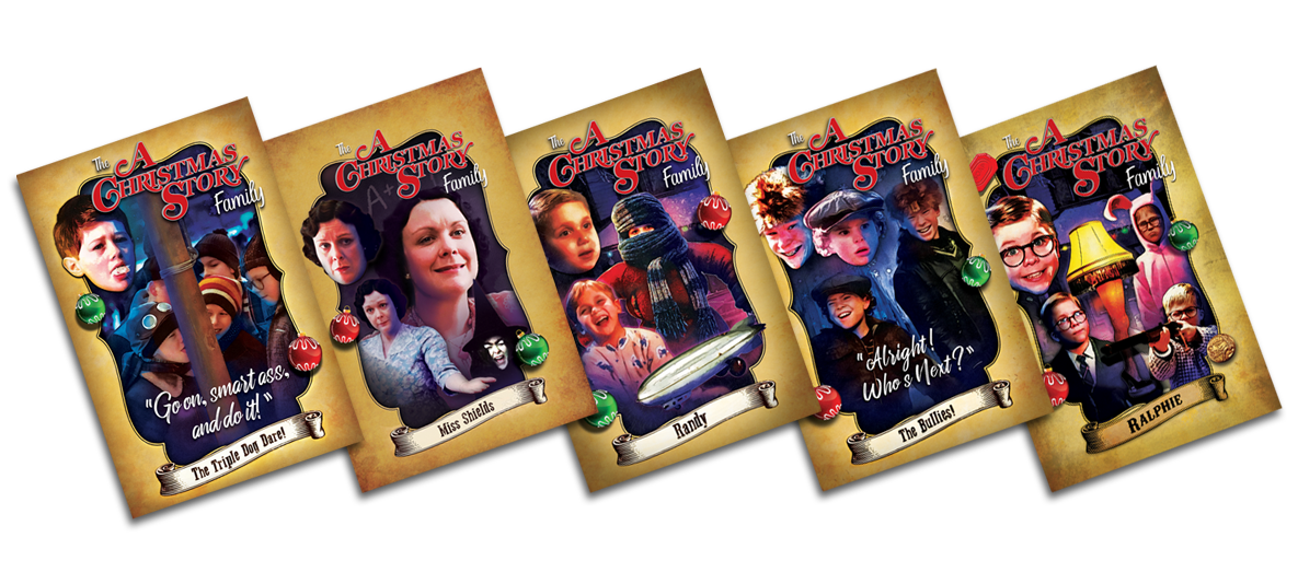 a christmas story movie, posters, ian petrella, zack ward, scott schwartz, yano anaya, miss shields, grover dill, flick, randy, scut farkus, flag pole. leg lamp, ralphie, pink bunny