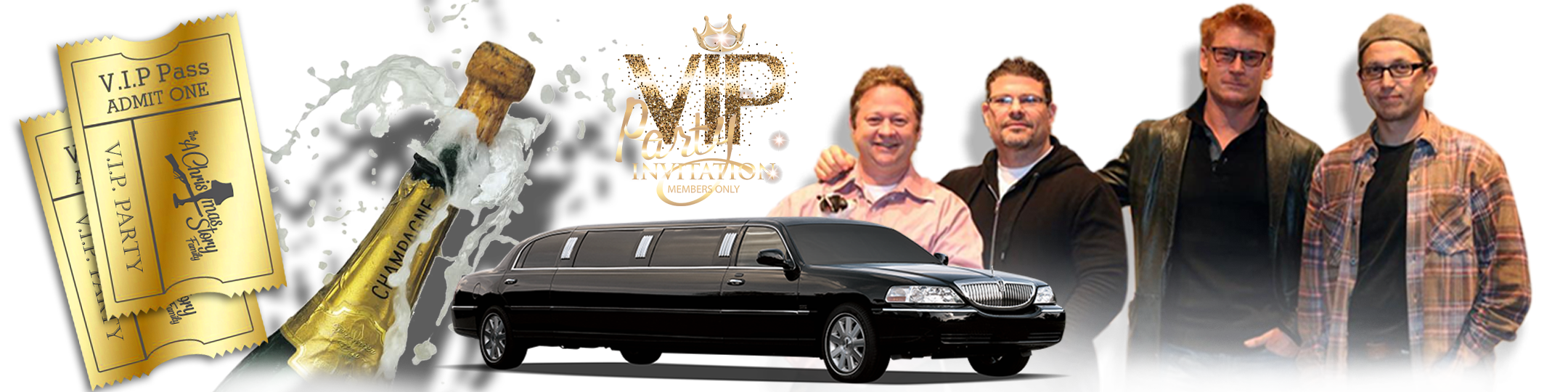 a christmas story movie, a christmas story live event 2021, ian petrella, zack ward, scott schwartz, yano anaya, flick, scut farkus, randy, grover dill, vip party, limo, champagne, cork pop