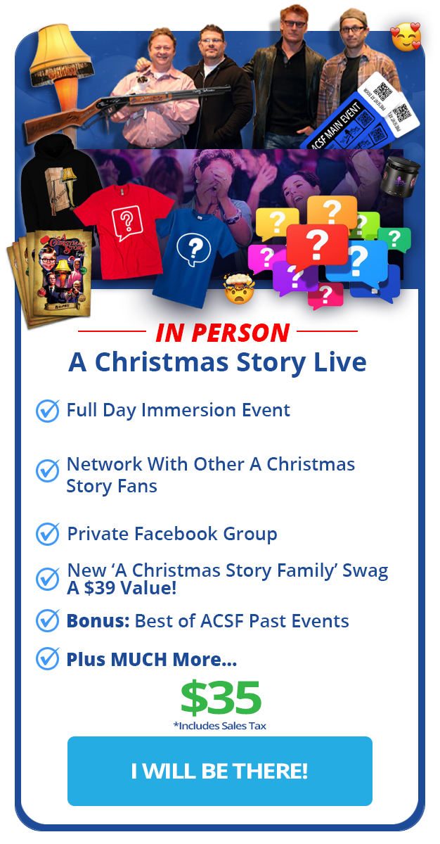 a christmas story live event 2021, in person, network, fans, meet and greet, prizes, trivia, cast members, full day