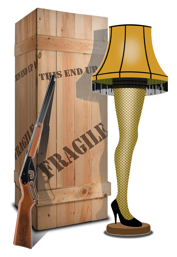 a christmas story family, a christmas story movie, leg lamp, bb gun, leg lamp create, fragile